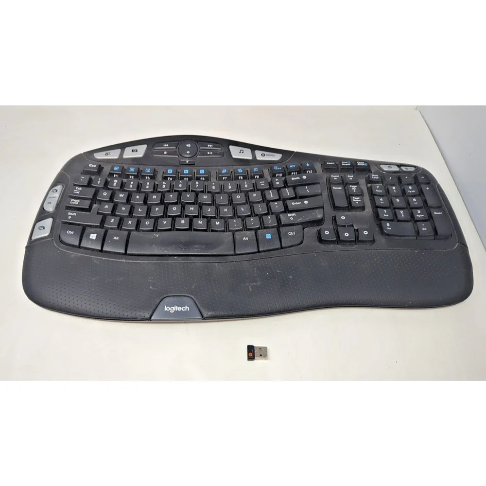 Logitech K350 Wireless Keyboard (Has Dongle) Wave Ergonomic | Full-Size Read
